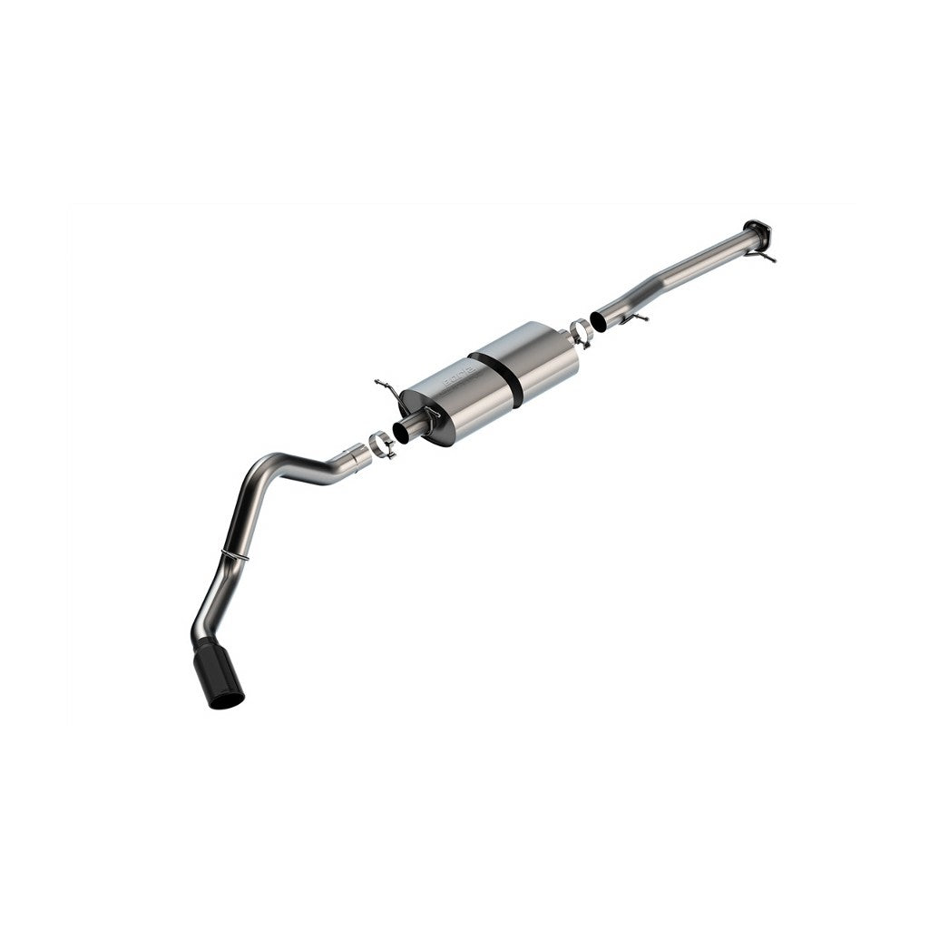 BORLA 140833BC Cat-Back Exhaust System 3.50", S-Type (5.0" RD X 13.50" Black Chrome Tips) for CHEVROLET Silverado 2500 / 3500 2020-2025, GMC Sierra 2500 / 3500 6.6L V8 2020-2025 Photo-0 