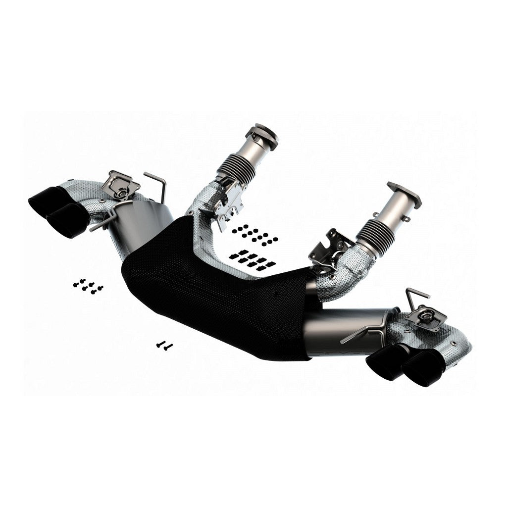 BORLA 140838BC Cat-Back Exhaust System 3", S-Type (4" RD X 4.75" Black Chrome Tips) for CHEVROLET Corvette (C8) 6.2L V8 2020-2024 Photo-0 