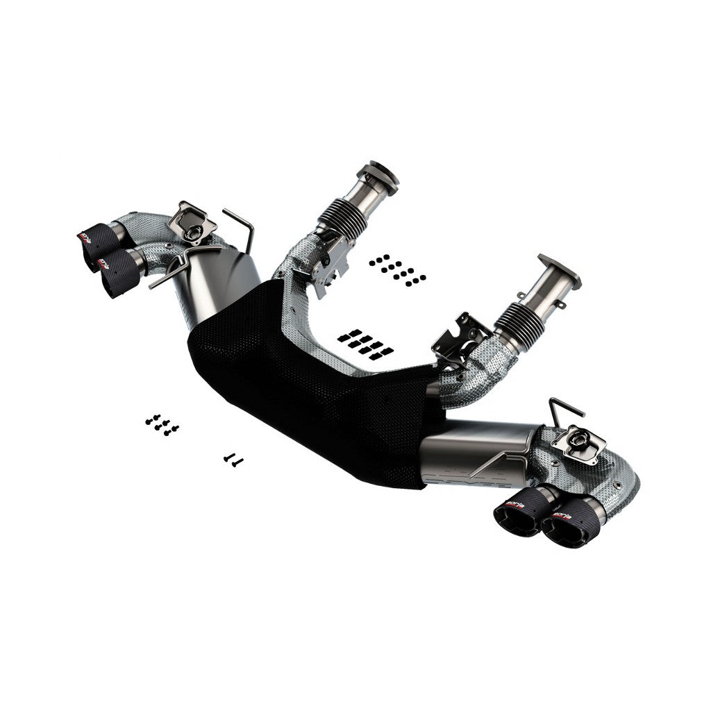 BORLA 140838CF Cat-Back Exhaust System 3", S-Type (4" RD X 4.5" Carbon Fiber Tips) for CHEVROLET Corvette (C8) 6.2L V8 2020-2024 Photo-0 