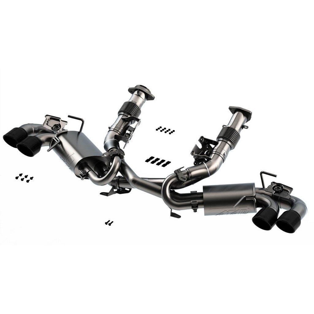 BORLA 140839BC Cat-Back Exhaust System 3", ATAK (4" RD X 4.75" Black Chrome Tips) for CHEVROLET Corvette (C8) 6.2L V8 2020-2024 Photo-3 