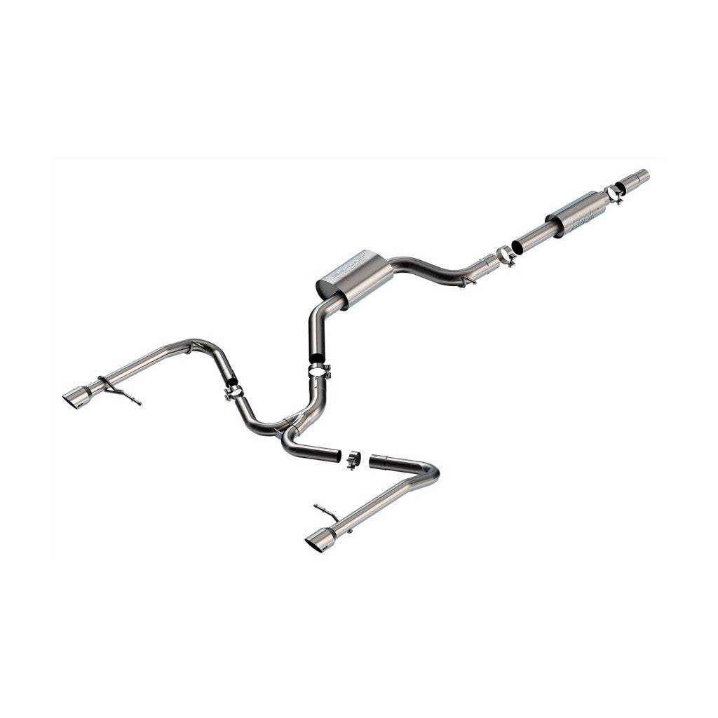 BORLA 140850SB Cat-Back Exhaust System 3", 2.25", S-Type (3.5" RD X 5.5" Stainless Brushed Tips) for VW Jetta GLI 2.0L i4 2019-2021 Photo-0 