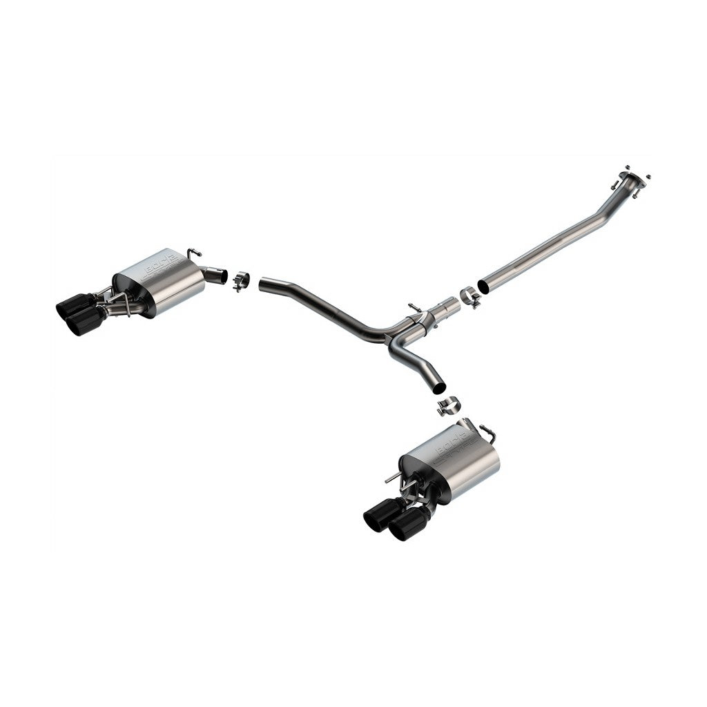 BORLA 140853BC Cat-Back Exhaust System 2.5", 2.25", S-Type (3.5" RD X 6" Black Chrome Tips) for TOYOTA Camry XSE 2.5L i4 2018-2024 Photo-0 