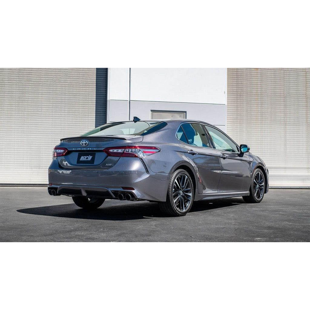 BORLA 140853BC Cat-Back Exhaust System 2.5", 2.25", S-Type (3.5" RD X 6" Black Chrome Tips) for TOYOTA Camry XSE 2.5L i4 2018-2024 Photo-1 