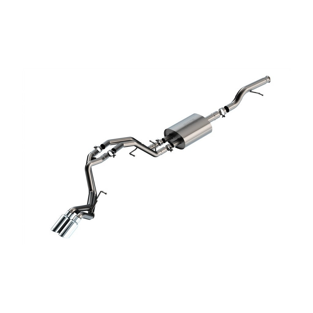 BORLA 140855 Cat-Back Exhaust System 3", 2.25", S-Type (4" RD X 9.5" Tips) for CHEVROLET Tahoe / Yukon 5.3L V8 2021-2023 Photo-0 