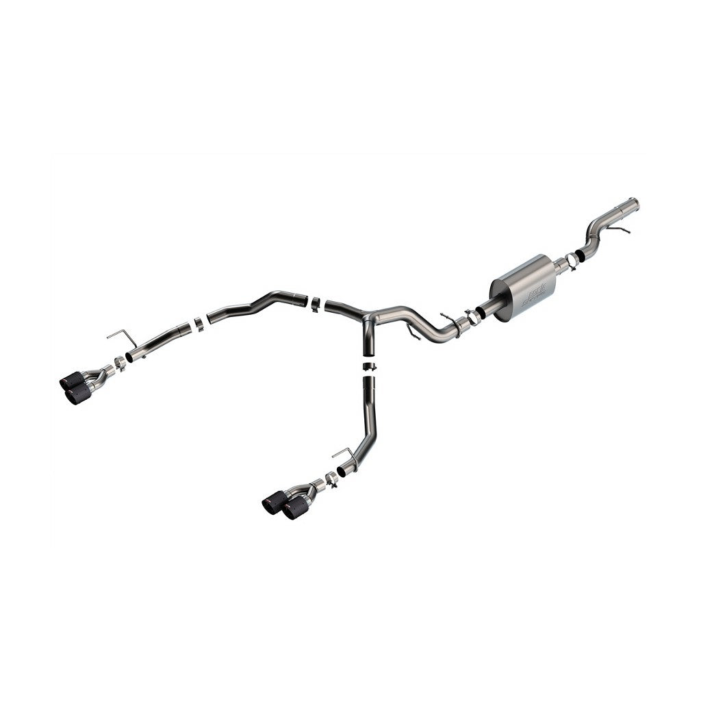 BORLA 140859CF Cat-Back Exhaust System 3.50", 2.75", S-Type (4.0" RD X 6.62" Carbon Fiber Tips) for CHEVROLET Tahoe / Yukon 6.2L V8 2021-2023 Photo-0 