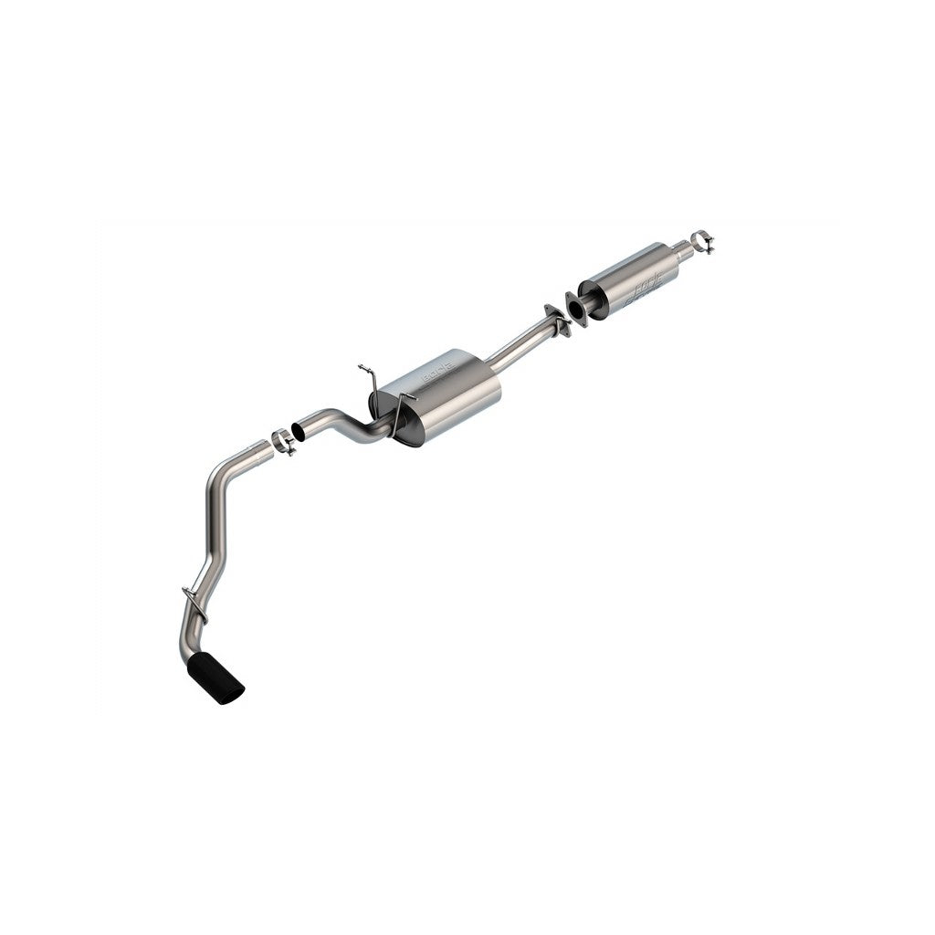 BORLA 140860BC Cat-Back Exhaust System 3", S-Type (4" RD X 10.22" Black Chrome Tips) for DODGE RAM 1500 3.6L V6 2019-2023 Photo-0 
