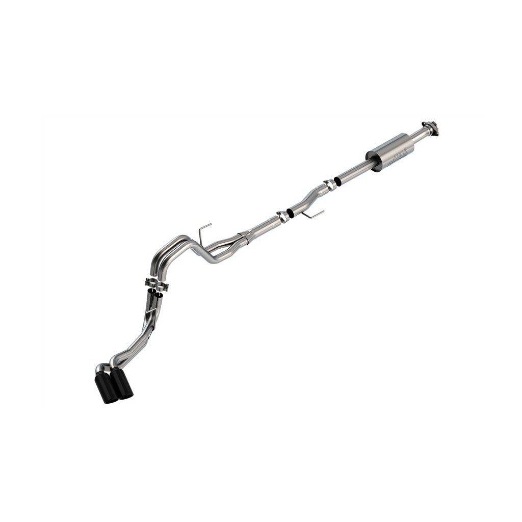 BORLA 140871BC Cat-Back Exhaust System 3", 2.25", S-Type (4" RD X 11" Black Chrome Tips) for FORD F-150 2.7 L / 3.5 L V6 2021-2023 Photo-0 