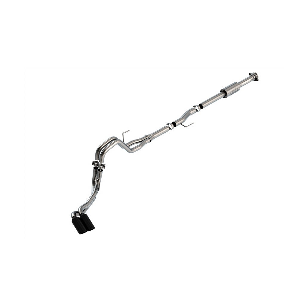 BORLA 140872BC Cat-Back Exhaust System 3", 2.25", ATAK (4" RD X 11" Black Chrome Tips) for FORD F-150 2.7 L / 3.5 L V6 2021-2023 Photo-0 