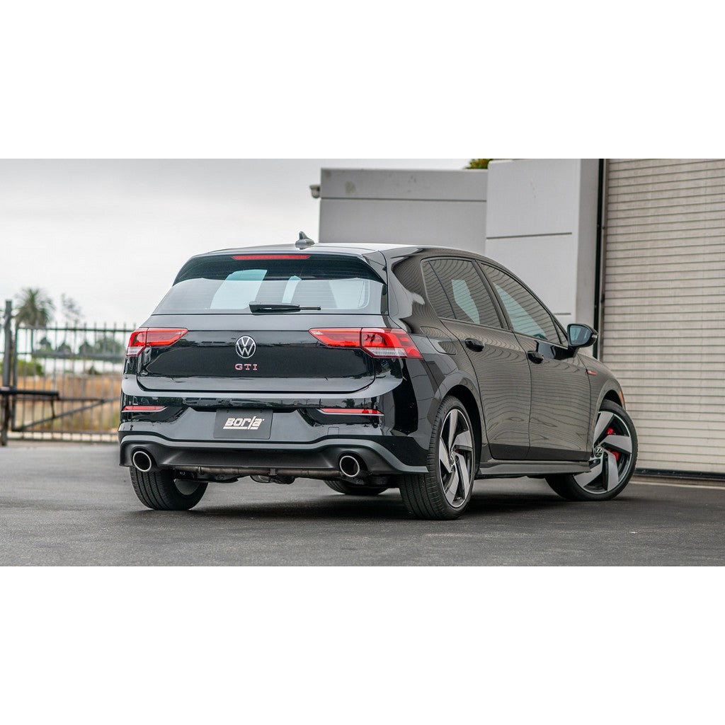 BORLA 140883 Cat-Back Exhaust System 3", 2.25", S-Type (4" RD X 9.50" Tips) for VW GTI 2.0L i4 2022-2023 Photo-1 