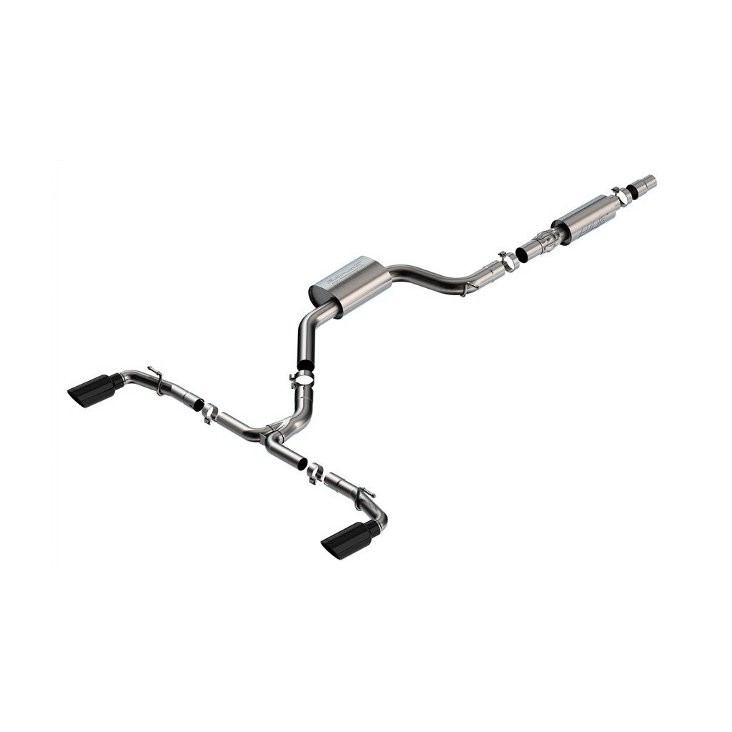 BORLA 140883BC Cat-Back Exhaust System 3", 2.25", S-Type (4" RD X 9.50" Black Chrome Tips) for VW GTI 2.0L i4 2022-2023 Photo-0 