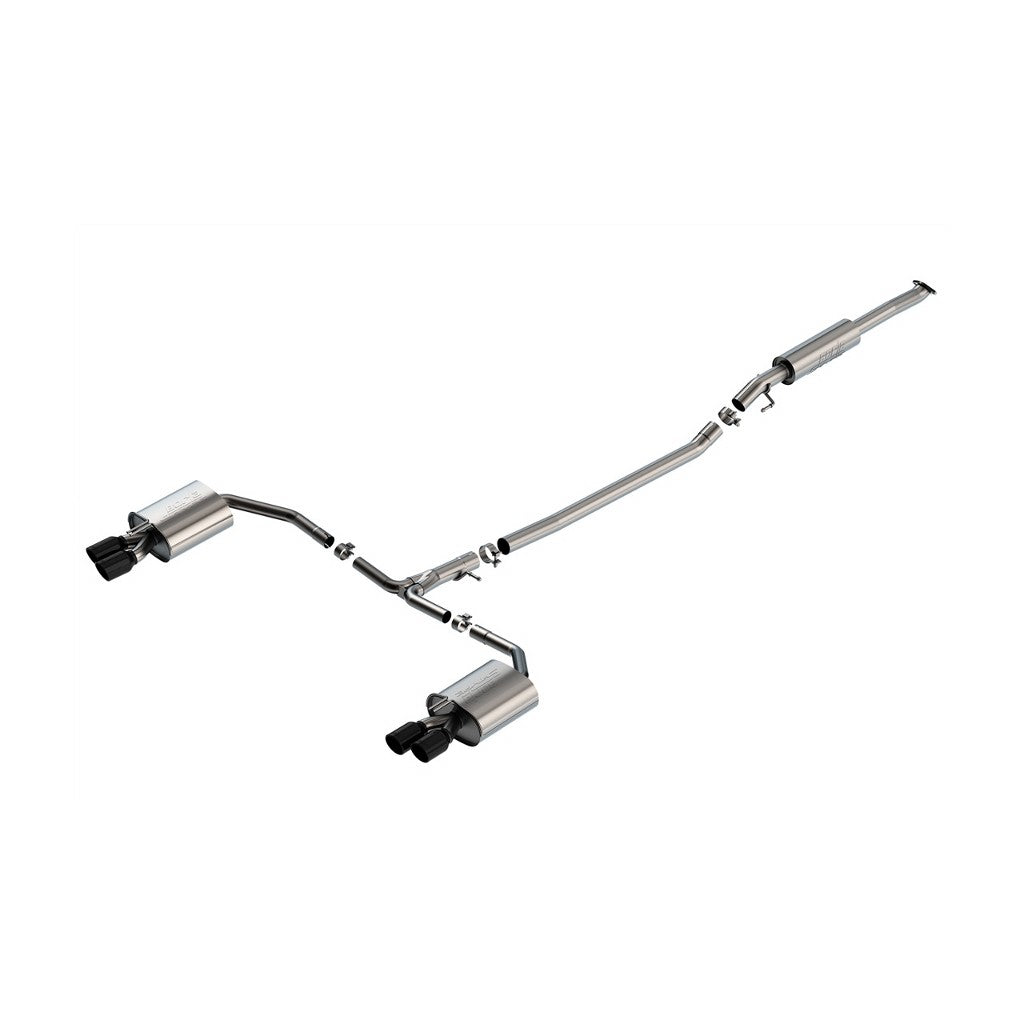 BORLA 140891BC Cat-Back Exhaust System 2.00", 2.75", S-Type (3.5" RD X 6.0" Black Chrome Tips) for KIA K5 GT 2.5L i4 2021-2024 Photo-0 