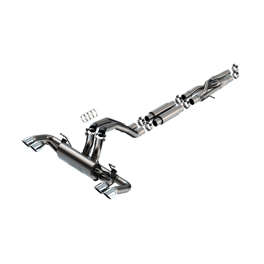 BORLA 140892 Cat-Back Exhaust System 3.00", S-Type (4.0 RD X 4.75" And 4.0 RD X 6 Tips) for JEEP Wrangler Rubicon 392 6.4L V8 2021-2023 Photo-0 
