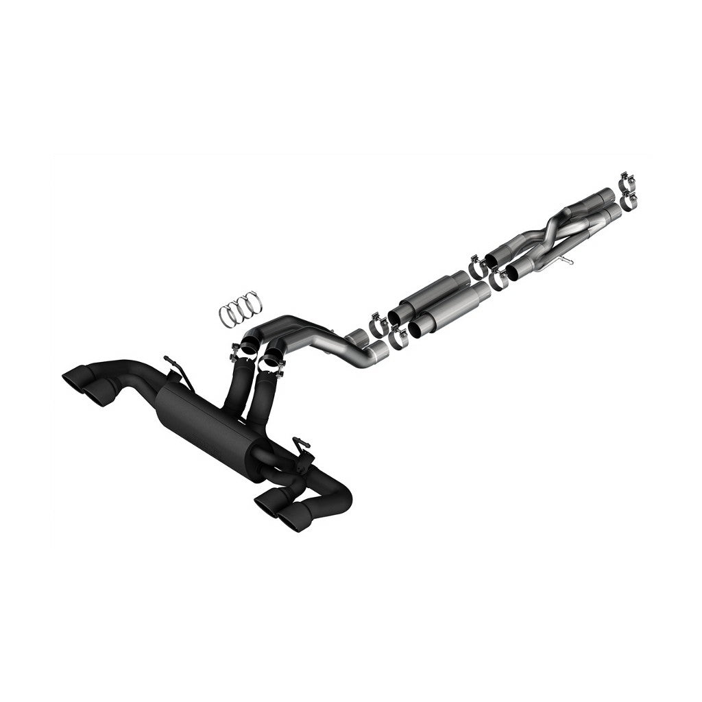BORLA 140892CB Cat-Back Exhaust System 3.00", S-Type (4.0 RD X 4.75" And 4.0 RD X 6 Coated Black Tips) for JEEP Wrangler Rubicon 392 6.4L V8 2021-2023 Photo-0 