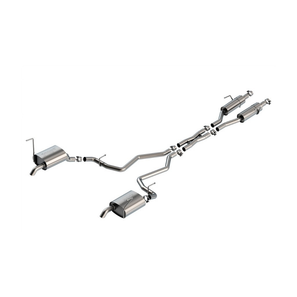 BORLA 140906 Cat-Back Exhaust System 2.5", 2.25", S-Type (2.25" Turndown Tips) for JEEP Grand Cherokee L 3.6L V6 2021-2023 Photo-0 