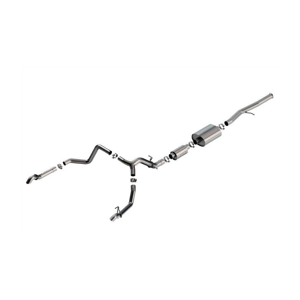BORLA 140914 Cat-Back Exhaust System 3.50", 2.75", S-Type (Turndown Tips) for CHEVROLET Silverado 1500 ZR2 2022-2023 / GMC Sierra 1500 AT4X 6.2L V8 2022-2023 Photo-0 