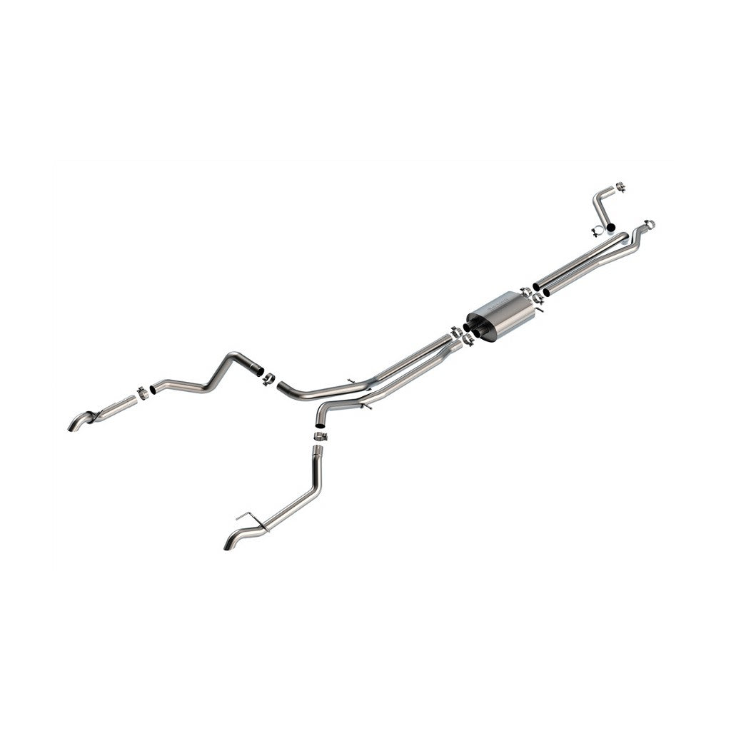 BORLA 140916 Cat-Back Exhaust System 3.50", 2.75", S-Type (Turndown Tips), True Dual for CHEVROLET Silverado 1500 ZR2 2022-2023 / GMC Sierra 1500 AT4X 6.2L V8 2022-2023 Photo-0 
