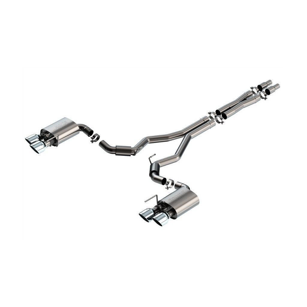 BORLA 140964 Cat-Back Exhaust System 3", S-Type (5" RD X 6.50" Tips), Active Exhaust for FORD Mustang Dark Horse 5.0L V8 2024 Photo-0 
