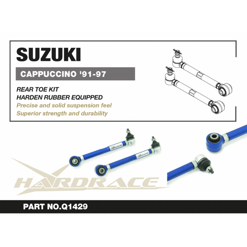 HARDRACE Q1429 Rear Toe Kit (Harden Rubber), 2pcs for SUZUKI Cappuccino 1991-1997 Photo-1 
