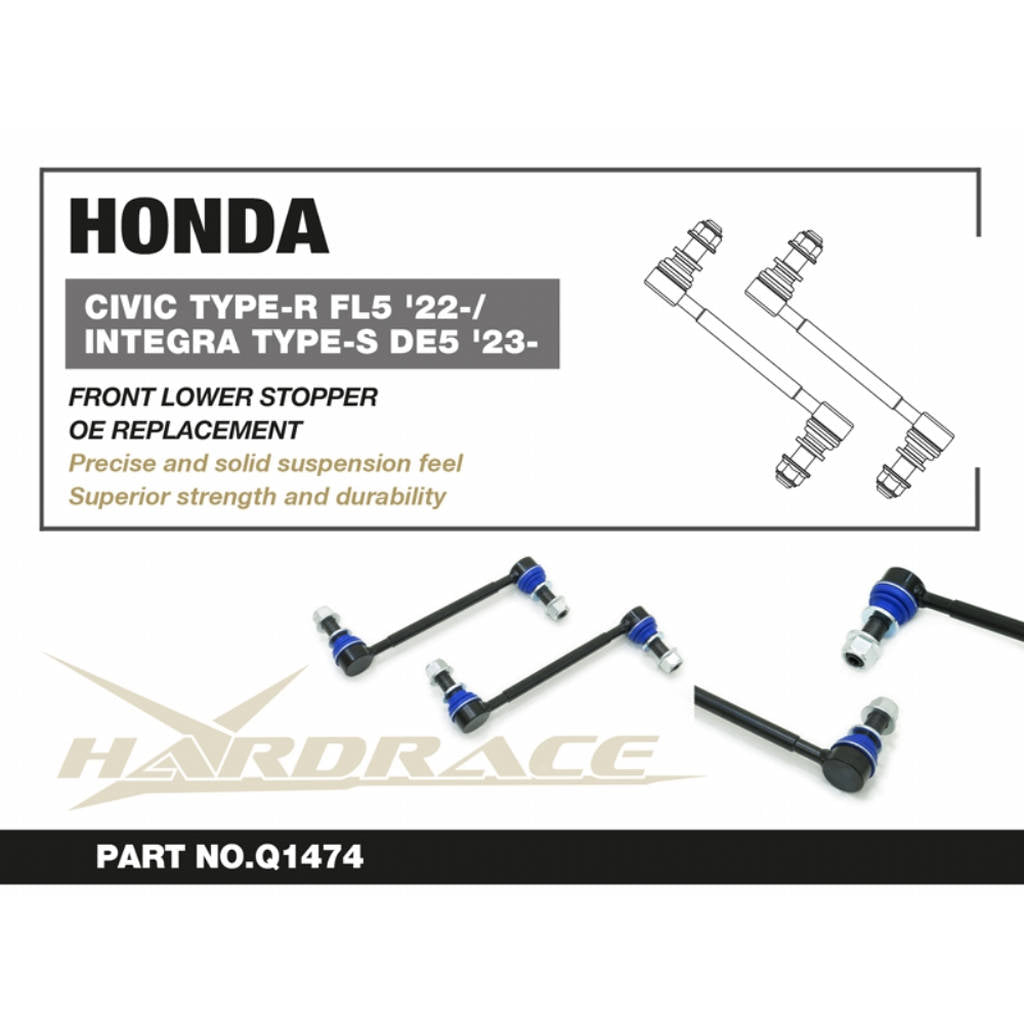 HARDRACE Q1474 Front Lower Stopper OE Replacement, 2pcs for HONDA Civic Type-R 2023- / ACURA Integra Type-S 2023- Photo-1 