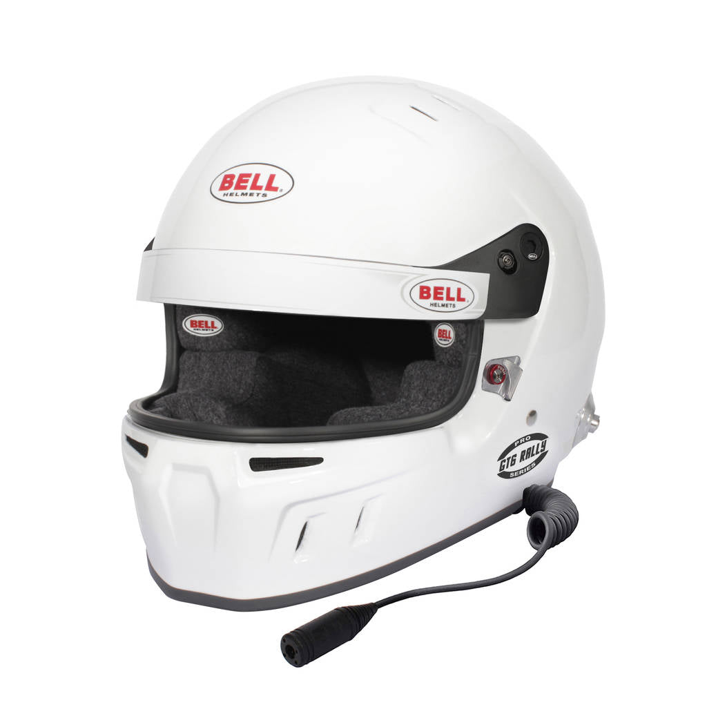 BELL 1341177 Full-Face Helmet GT6 Rally HANS, White, FIA 8859-2024 / SA2020, Size 60 (7 1/2) Photo-0 