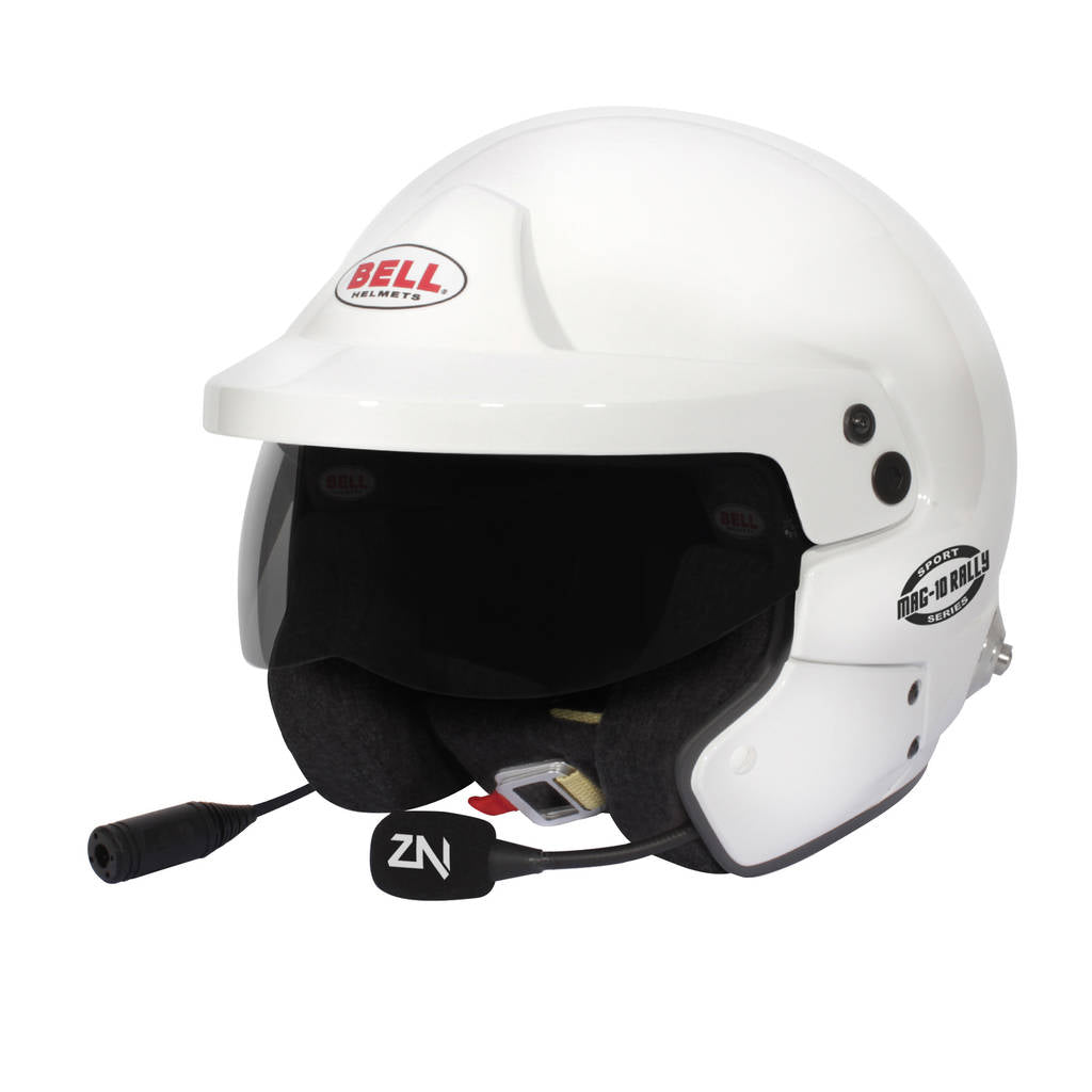 BELL 1443A24 Open-Face Helmet MAG-10 Rally Sport HANS, White, FIA 8859-2024, Size M (58-59) Photo-0 