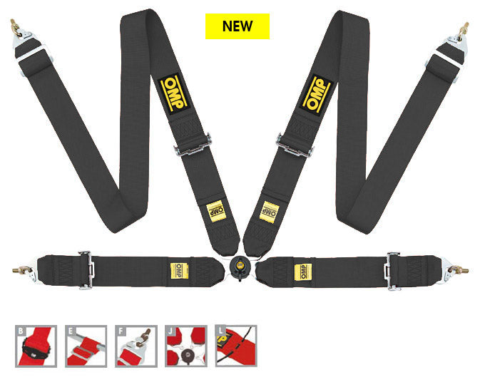 OMP DA0-0801-B01-071 (DA801F71) Safety harness FIRST 3, FIA 8853/98, 4 points 3"/3", black Photo-0 