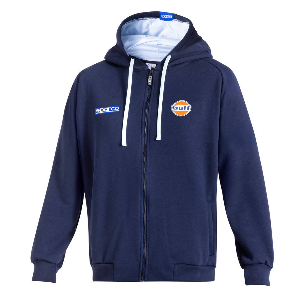 SPARCO BMF0010S0N020XL Hooded Full Zip Sweatshirt Sparco-Gulf, Navy Blue, Size XL Photo-0 