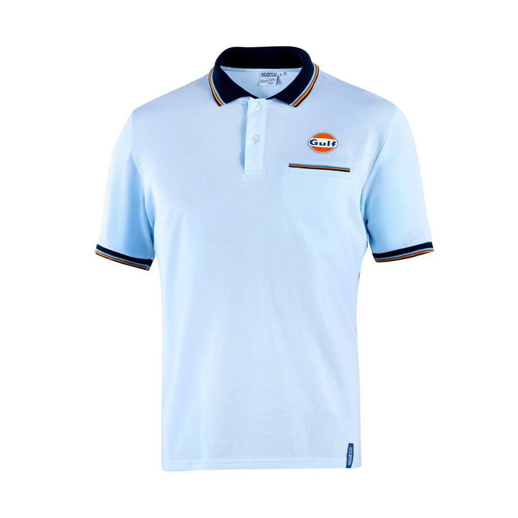SPARCO BML0004S0C012XL Polo Piquet Pocket Sparco-Gulf, Celeste, Size 2XL Photo-0 