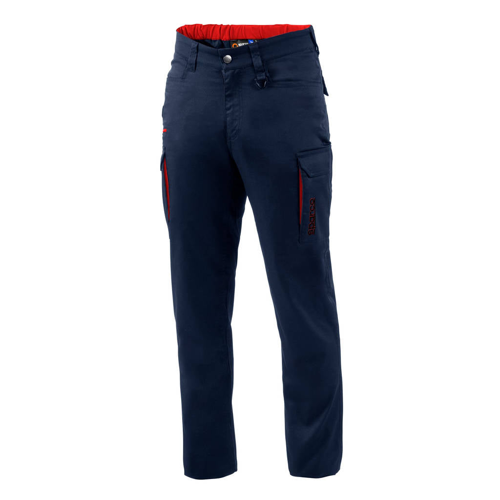 SPARCO BTP0001B0N3100L Mechanics Trousers Vermont FTW, Navy Blue / Red, Size L Photo-0 