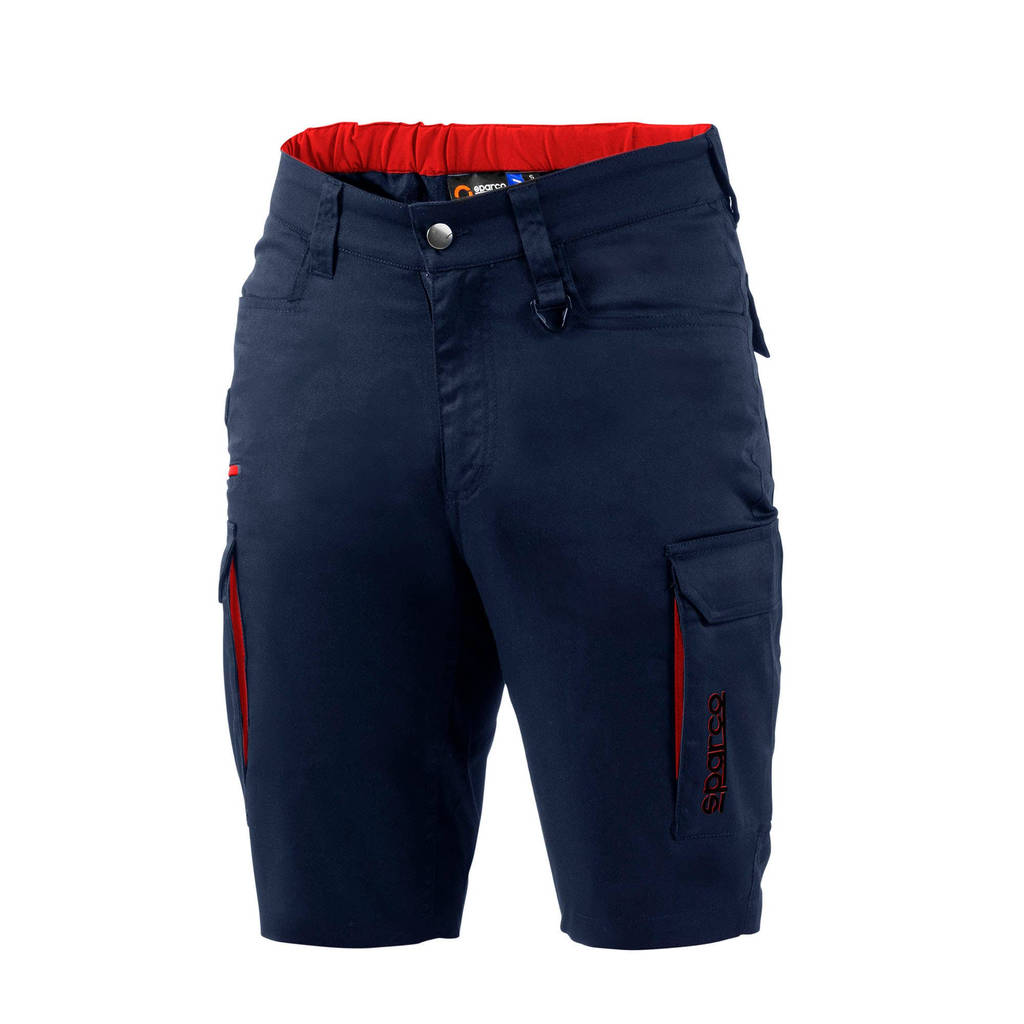SPARCO BTP0002B0N3100S Mechanics Shorts Bermuda FTW, Navy Blue / Red, Size S Photo-0 