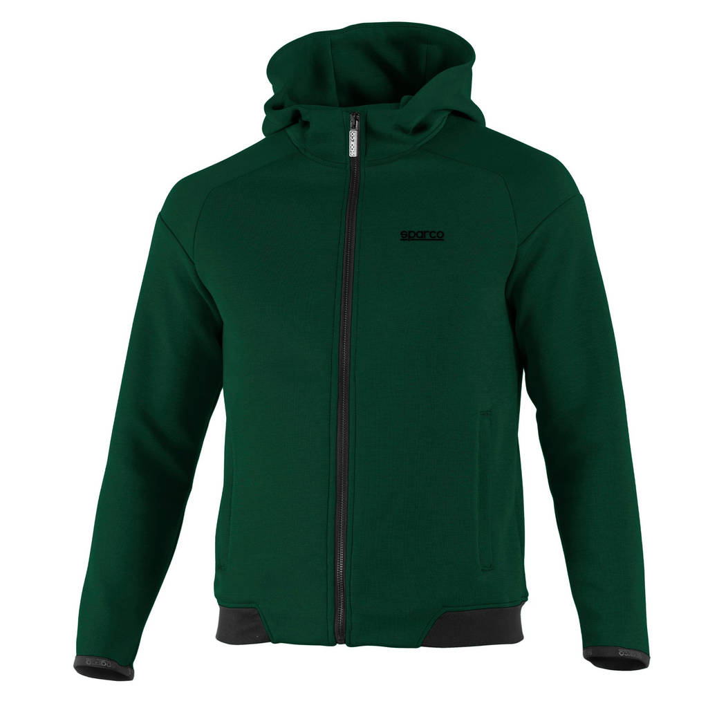 SPARCO BMJ0012B0G2200S Hooded Full Zip Sweatshirt, Green / Black, Size S Photo-0 