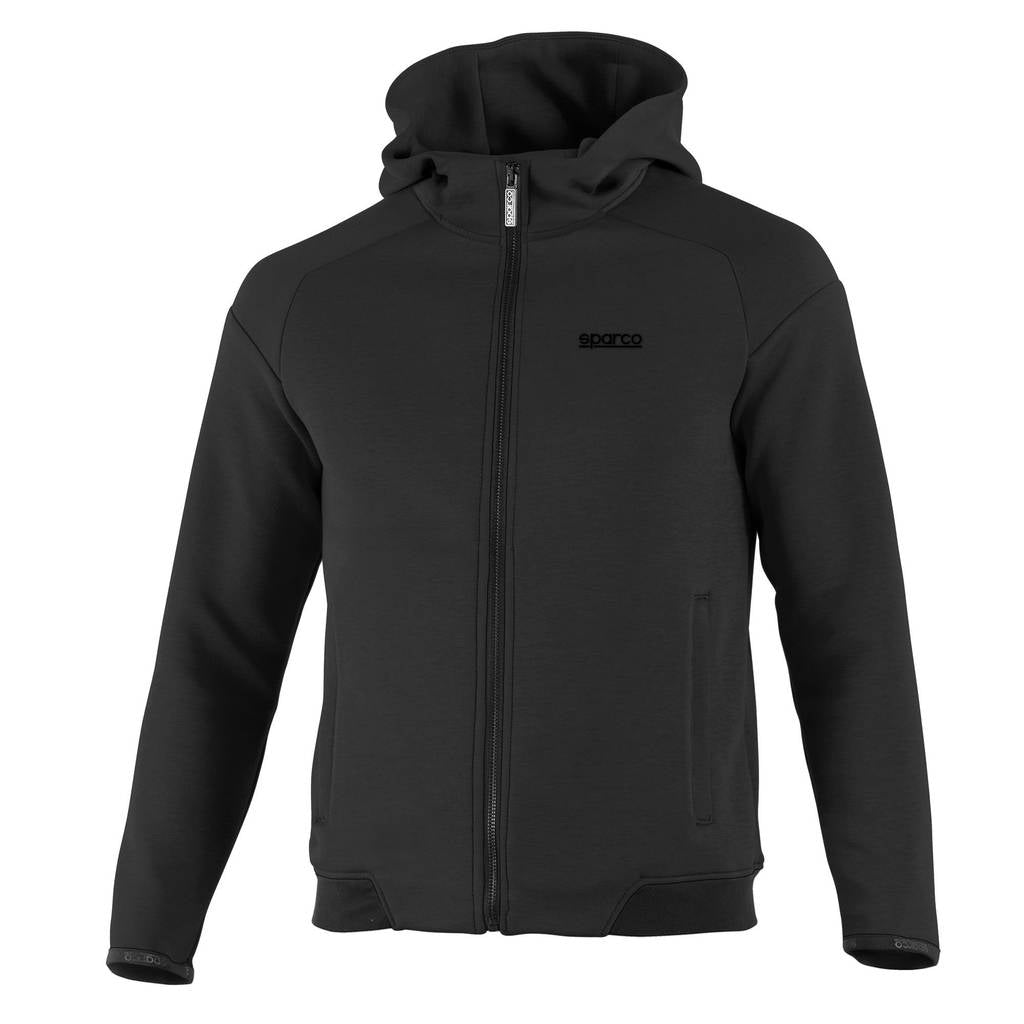 SPARCO BMJ0012B0K012XL Hooded Full Zip Sweatshirt, Black, Size 2XL Photo-0 