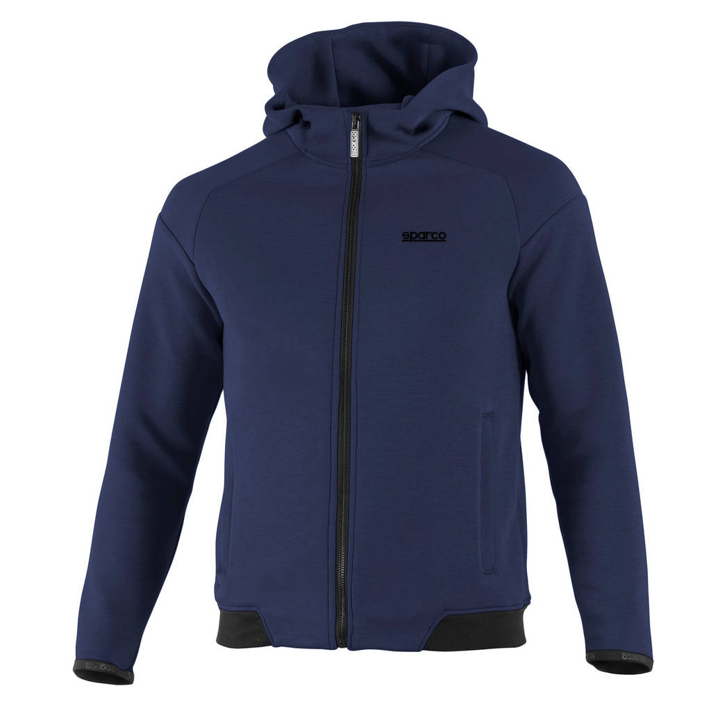 SPARCO BMJ0012B0N0200L Hooded Full Zip Sweatshirt, Navy Blue / Black, Size L Photo-0 