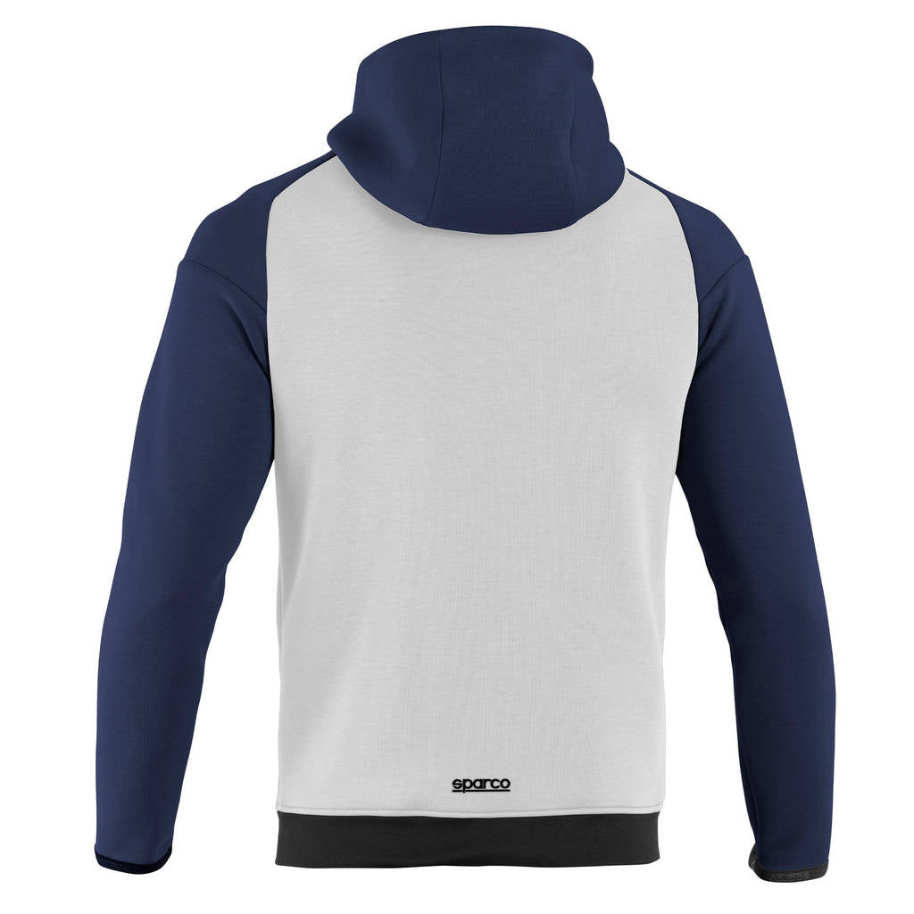 SPARCO BMJ0012B0W1800M Hooded Full Zip Sweatshirt, Navy Blue / White, Size M Photo-1 