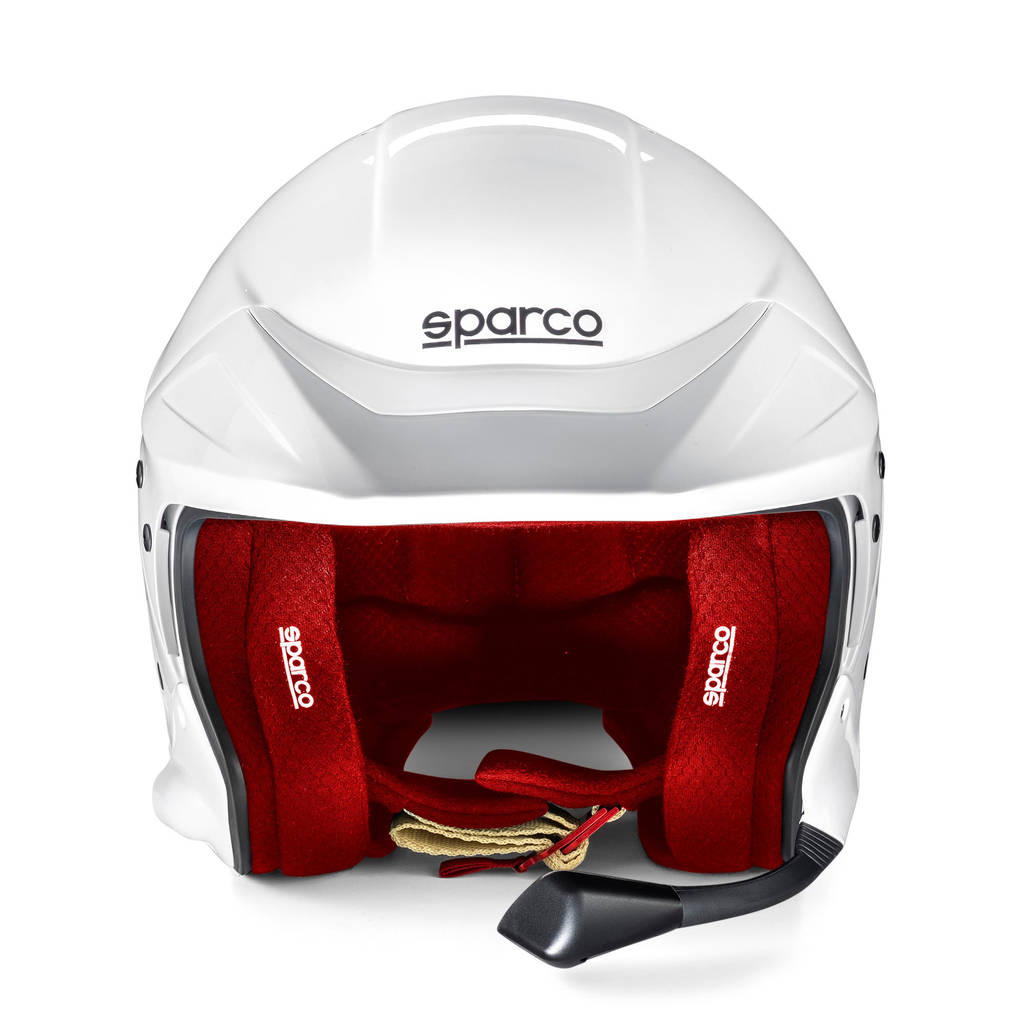 SPARCO BRH0005B0W090ML Open-Face Helmet Flux RJ-i 8859-2024, White / Red, Size ML Photo-1 
