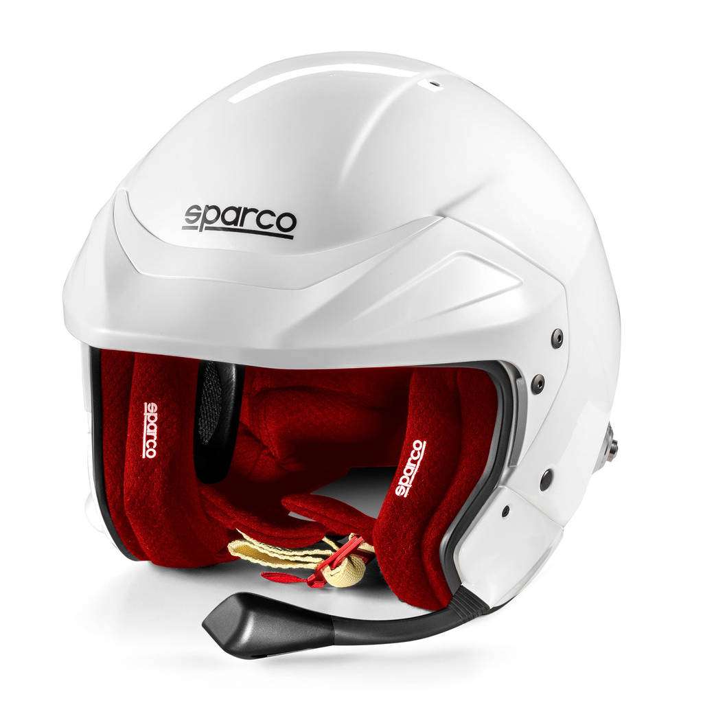 SPARCO BRH0005B0W0900L Open-Face Helmet Flux RJ-i 8859-2024, White / Red, Size L Photo-0 