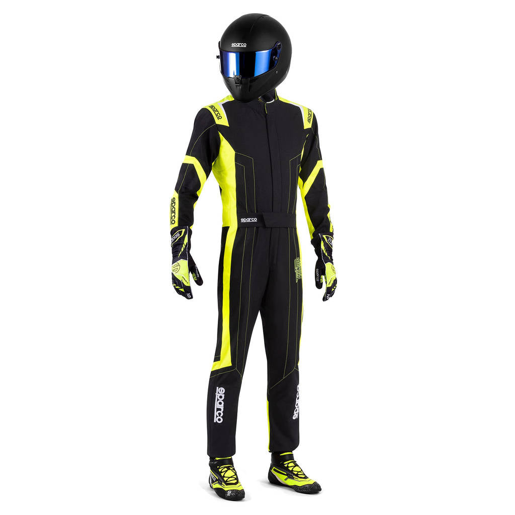 SPARCO BKS0010B0K080XL Karting Suit Thunder Advanced, Black / Fluo Yellow, Size XL Photo-0 