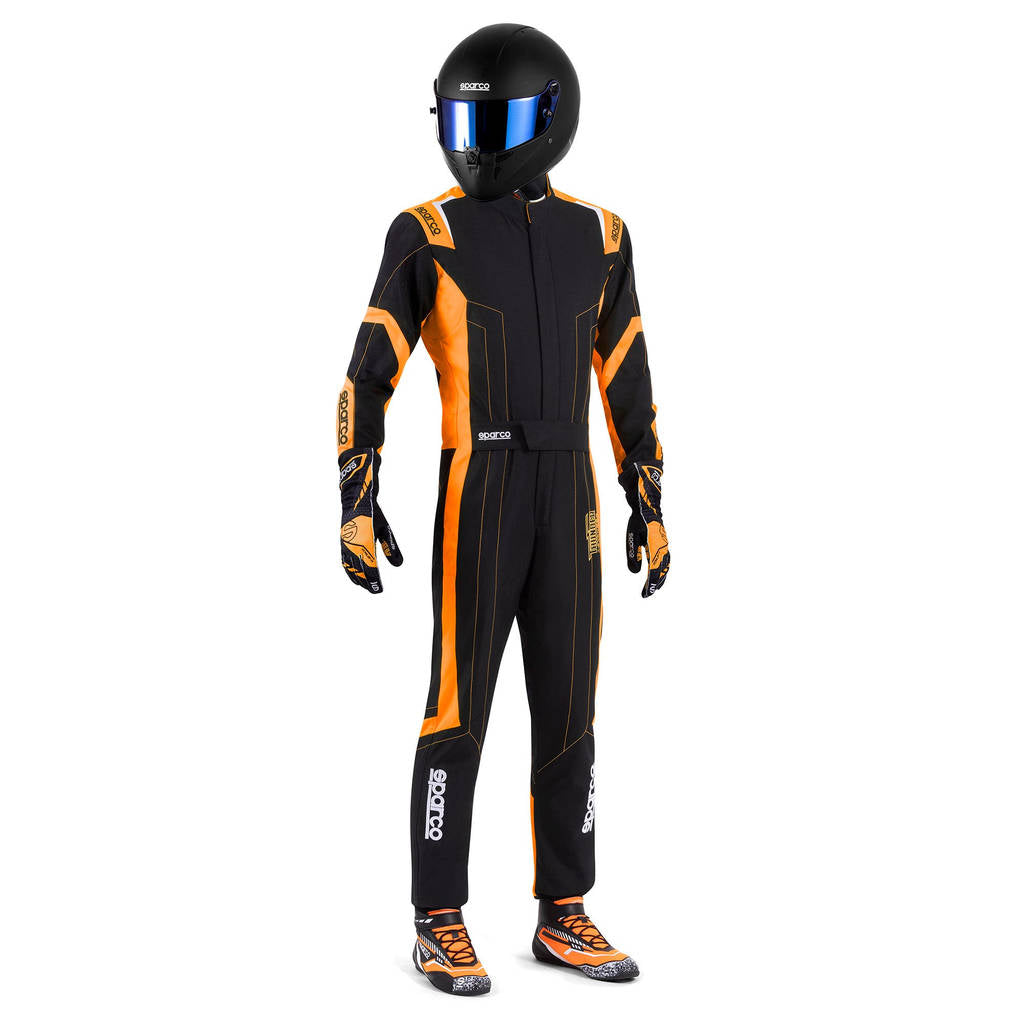 SPARCO BKS0010B0K0400M Karting Suit Thunder Advanced, Black / Fluo Orange, Size M Photo-0 