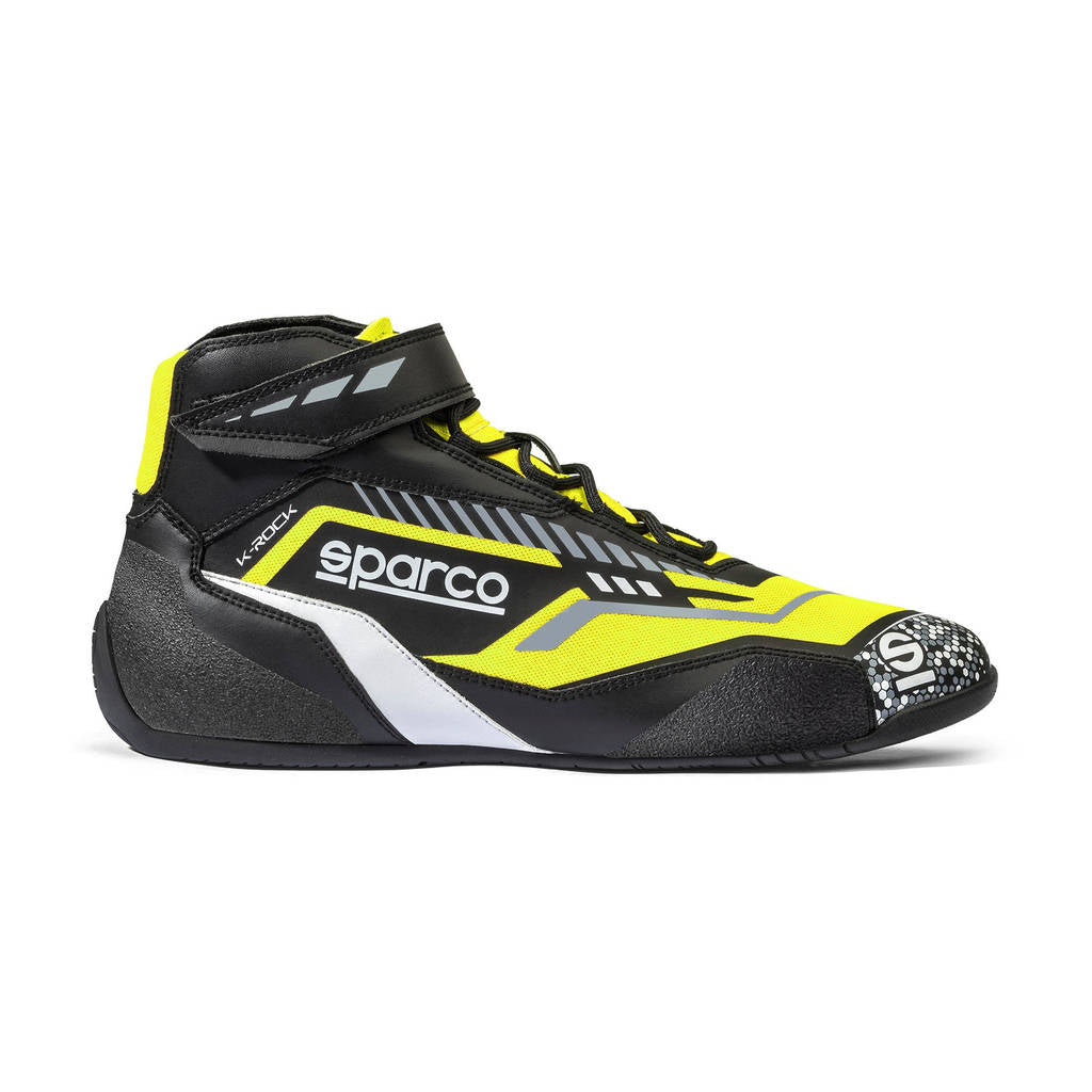 SPARCO BKB0001B0K08043 Karting Shoes K-Rock 2025, Black / Fluo Yellow, Size 43 Photo-0 