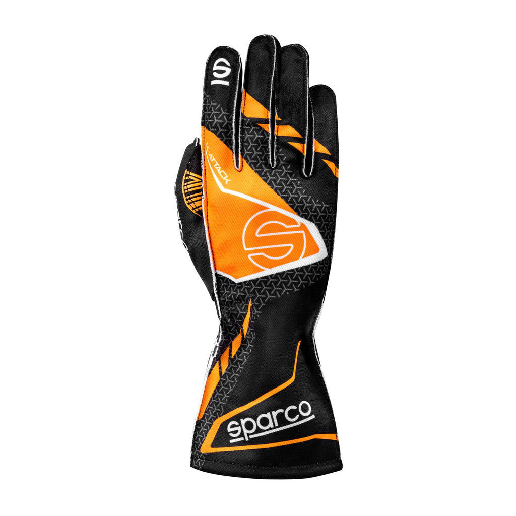 SPARCO BKG0004B0K04013 Karting Gloves K-Attack, Black / Fluo Orange, Size 13 Photo-0 