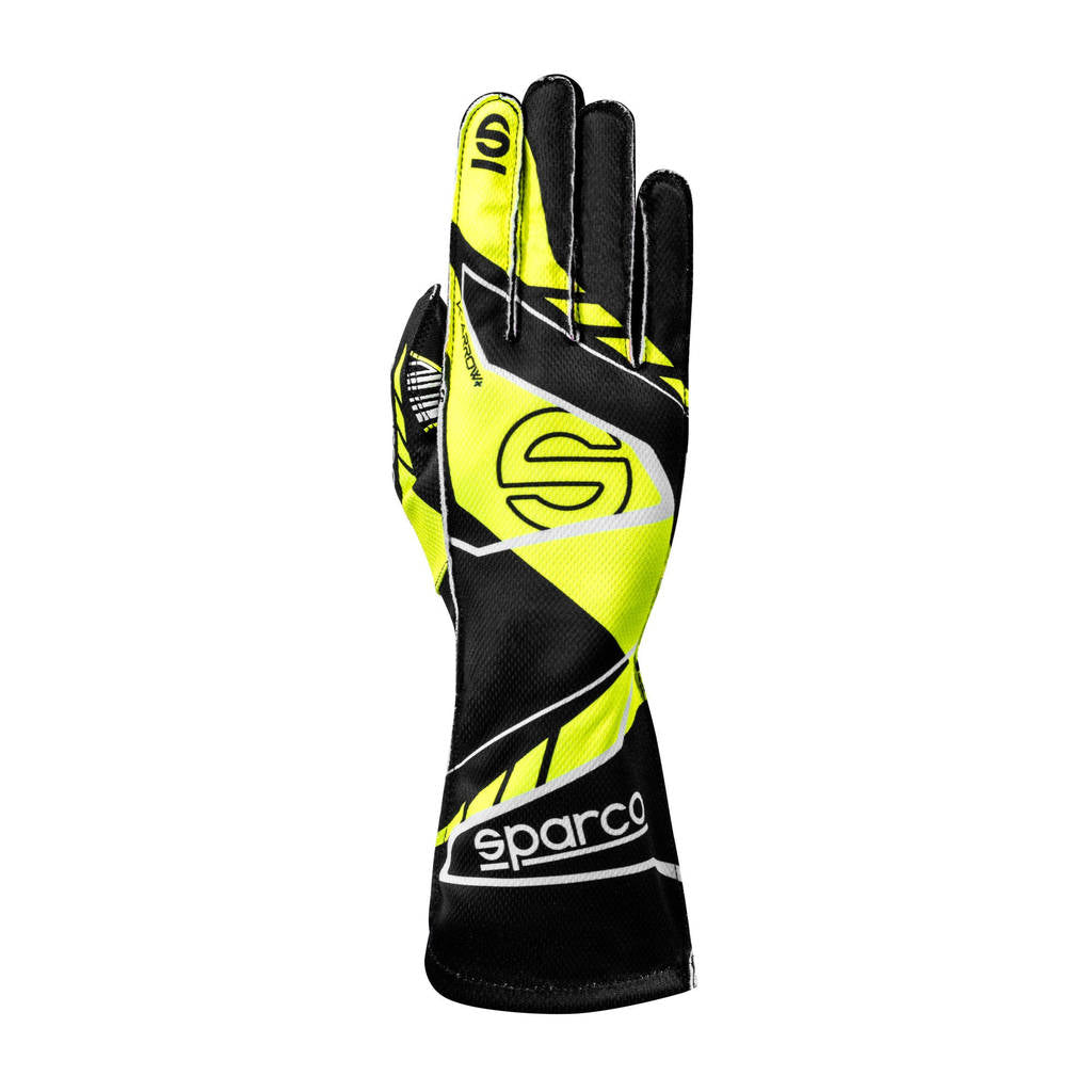 SPARCO BKG0003B0K08011 Karting Gloves K-Arrow+ 2025, Black / Fluo Yellow, Size 11 Photo-0 