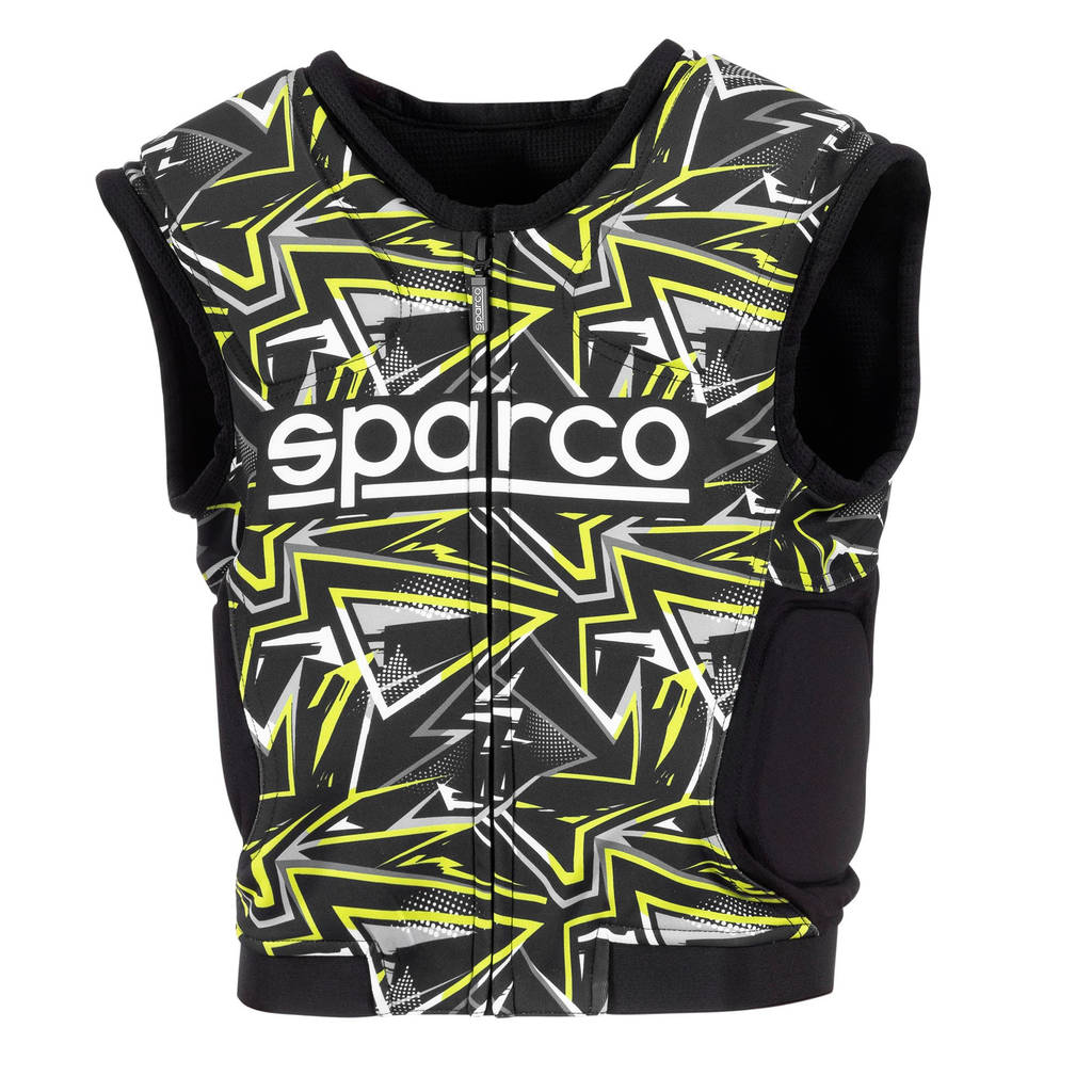 SPARCO 002402KNRGF130 Karting Rib Protector SJ Pro K-3, Black / Yellow Fluo, Size 130 Photo-0 