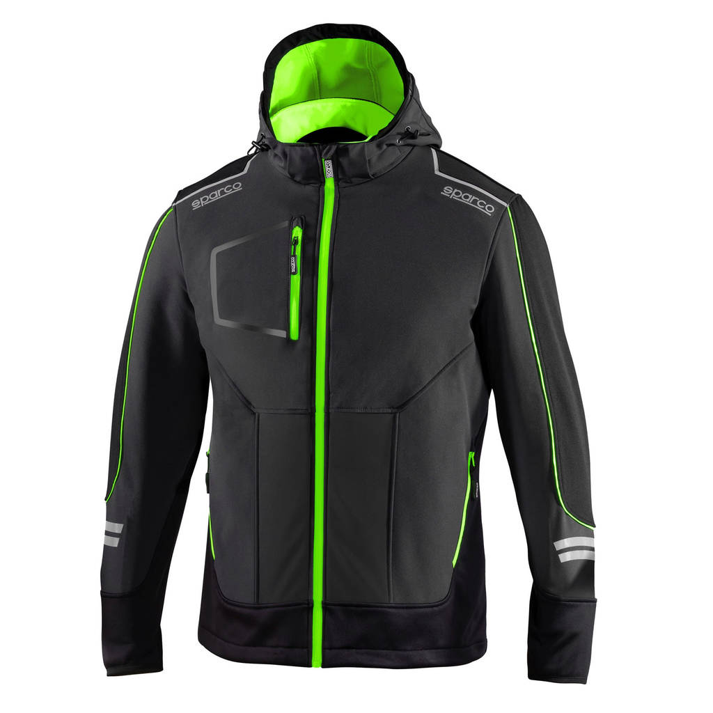 SPARCO 02412GSVF1S Softshell Jacket Tech, Grey / Green, Size S Photo-0 