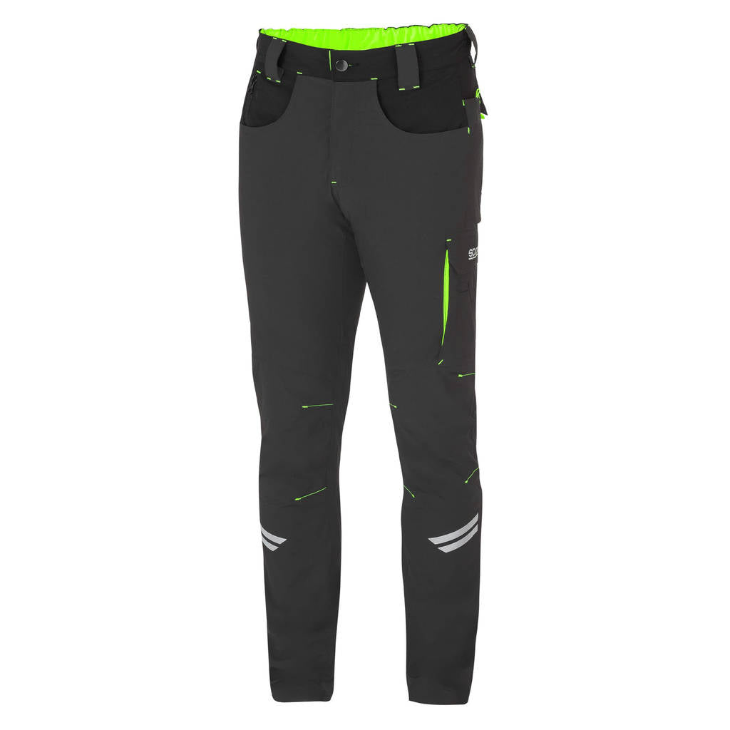 SPARCO 02425GSVF2M Light Trousers Tech Kansas, Dark Grey / Fluo Green, Size M Photo-0 