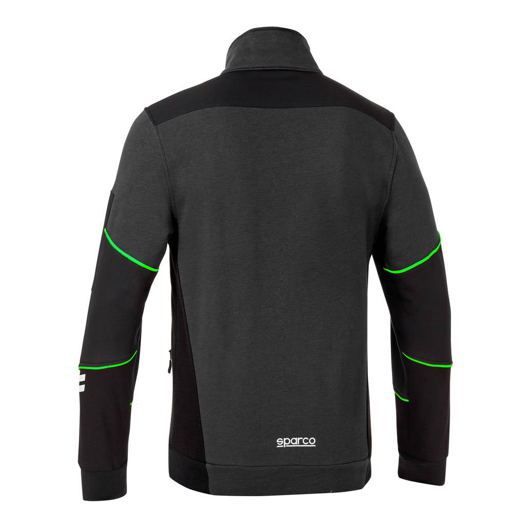 SPARCO 02429GSVF4XL Full Zip Sweatshirt Tech Alabama, Dark Grey / Fluo Green, Size XL Photo-1 