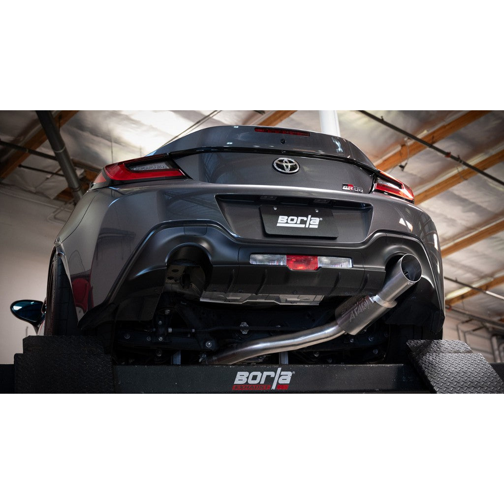 BORLA 140912 Exhaust System Cat-Back 3", ATAK (4.50" Brushed Stainless Steel Tip) for SUBARU BRZ 2022- / TOYOTA GR86 2.4L 2022-2025 Photo-2 