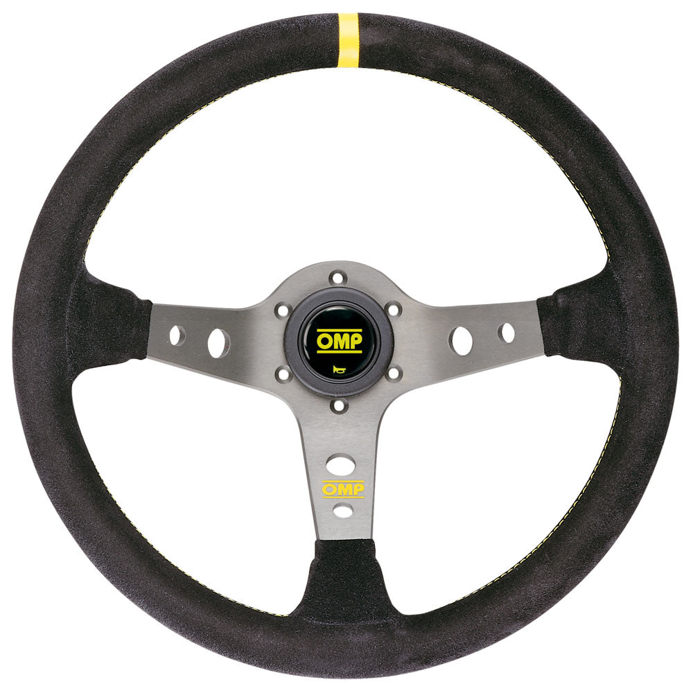 OMP OD0-1954-371 (OD/1954/TN) Steering wheel CORSICA, suede, black/titan (yellow stitching), diam.350mm, reach 95mm Photo-0 
