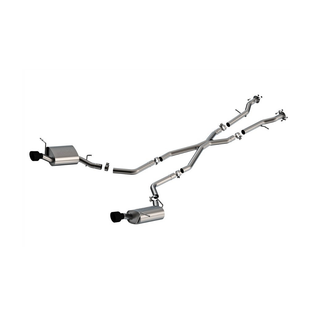 BORLA 140449CB Cat-Back Exhaust 2.5", S-Type (4.5" Black Coated Steel Tips) for DODGE Durango 3.6L / 5.7L 2011-2025 Photo-0 