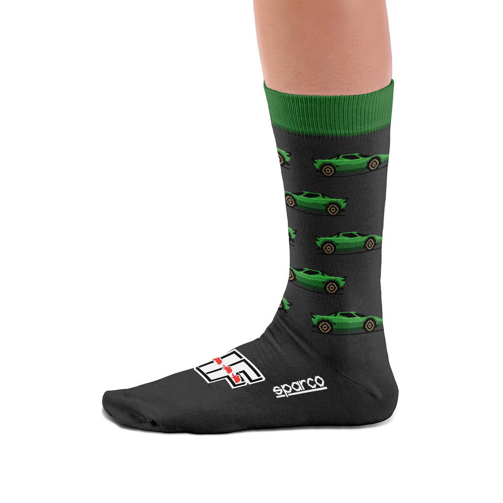 SPARCO BMZ0010N0K14A58 Socks Lancia HF, Grey, Black/Green, Size 41/46 Photo-2 
