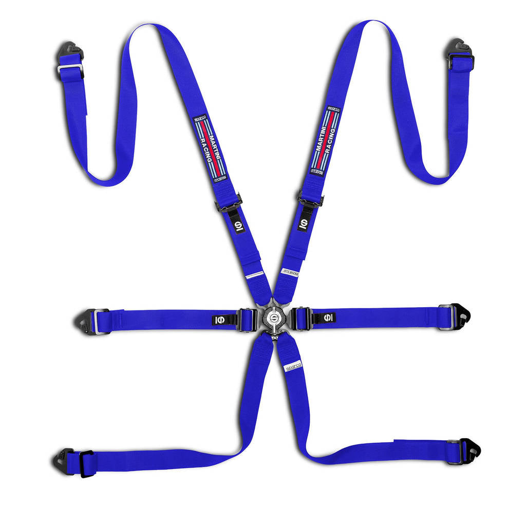 SPARCO BRN0040D0B0100N Safe Harness Competition H-2PD MR 26, 6 Point, Blue Photo-0 
